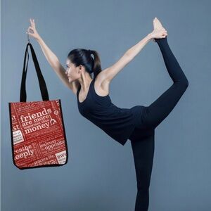 Lululemon Reusable Small Gift Tote “friends are more important than money”